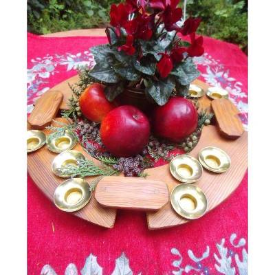 Adventskranz Kerzenhalter Holz Advent Landhaus Cottage