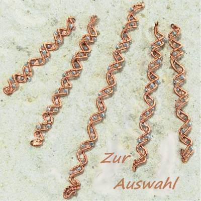 Haarperlen graublau handgewebt kupfer bronze handmade Haarschmuck Wikinger wirework handgemacht