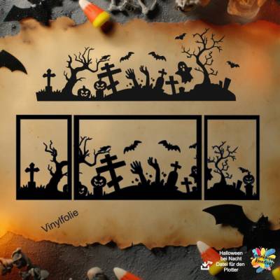 Plotterdatei Halloween bei Nacht   Vinyl   SVG & DXF 