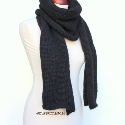 Strickschal,Schal!Winterschal!Gestrickt! Für Sie&Ihn!Männer,Damen!Grobstrick! Decke,Schwarz,Schulterwärmer!Alpaka/Seide!