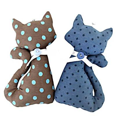 Deko Stoffkatzen im 2-er Set zum aufhängen