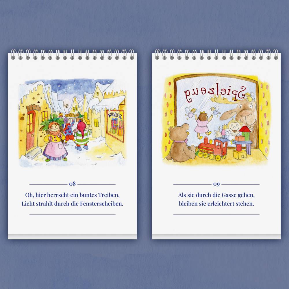 Gedicht-Adventskalender für Kinder von 3 bis 100+ Jahren, Tischkalender A5 hochkant, 24 Seiten, Das Engelchen Orchester Bild 6