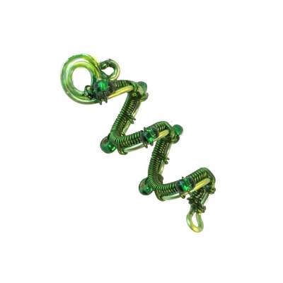 Kleine Haarperle handgewebt grün metallic handmade Haarschmuck Dreadlock haarperle handgemacht