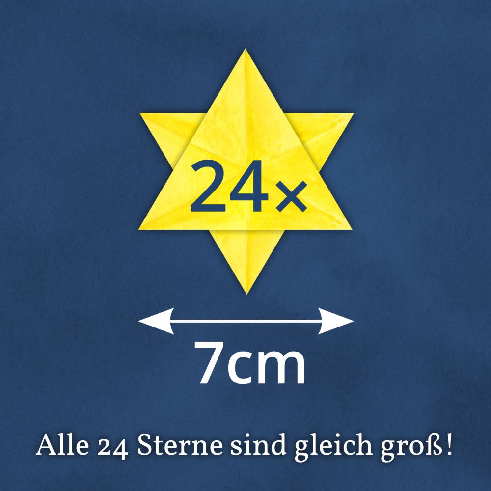 Faltstern-Adventskalender für Kinder von 6 bis 100+ Jahren, eine Faltanleitung, 24 Motive, jeden Tag ein Stern (je 7cm) Bild 4