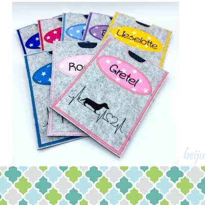 Dackel Hundepasshülle mit Name, Farblich individualisierbar