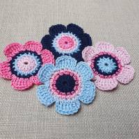 4er Set Häkelblumen für romantische Verzierungen deiner DIY-Projekte