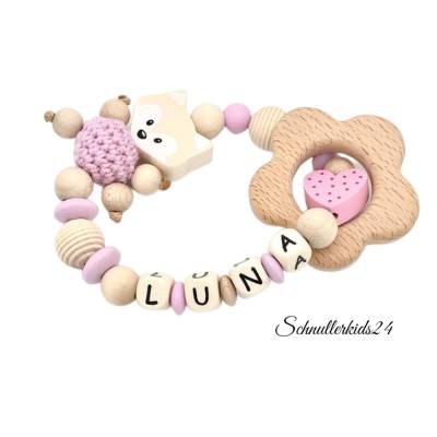 Schöner Greifling personalisiert mit Namen für Mädchen Fuchs Tolle Geschenkidee zur Geburt Taufe oder Babyparty