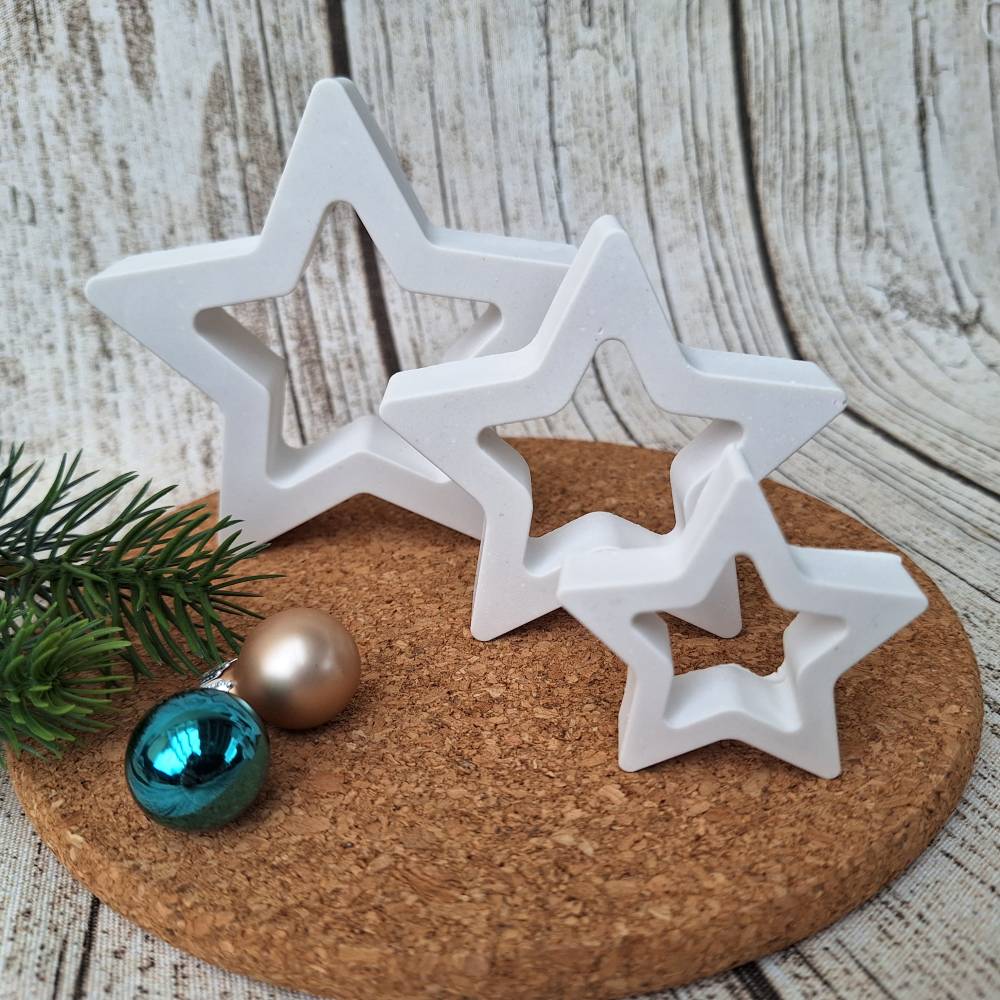 Weihnachtssterne 3er Set ~ Sterne zum dekorieren ~ Deko ~ Weihnachten