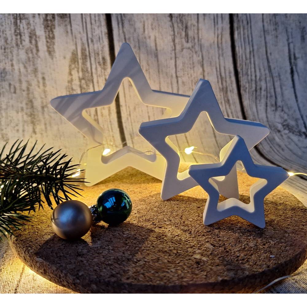 Weihnachtssterne 3er Set ~ Sterne zum dekorieren ~ Deko ~ Weihnachten