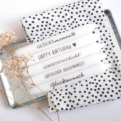 Kerze zum Geburtstag | Geburtstagskerze | Stabkerze | Geschenk | Tischdeko
