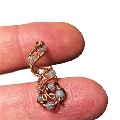 Handgefertigte Bartperle grau kupfer bronze – Wikinger Haarschmuck für Bart, Zopf & Dreadlocks