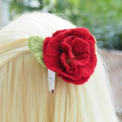 Blüten Haarspange große rote Blume; Produkt #904993 