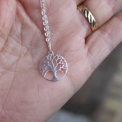 Kette Baum des Lebens 925 Silber, vergoldet oder rosévergoldet