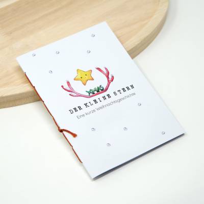 Der kleine Stern - Eine kurze Weihnachtsgeschichte | A6 Heft | Handgezeichnet und handgebunden