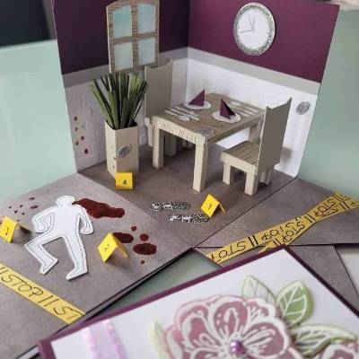 Explosionsbox Krimi-Dinner Gutschein • Tatort Geschenk • personalisierbar • Gutscheinverpackung