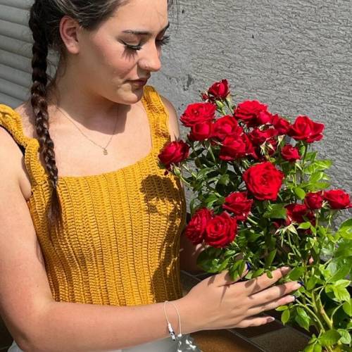 Häkeltop, gehäkelt, Oberteil, Top, curry, Baumwolle, Sommertop!