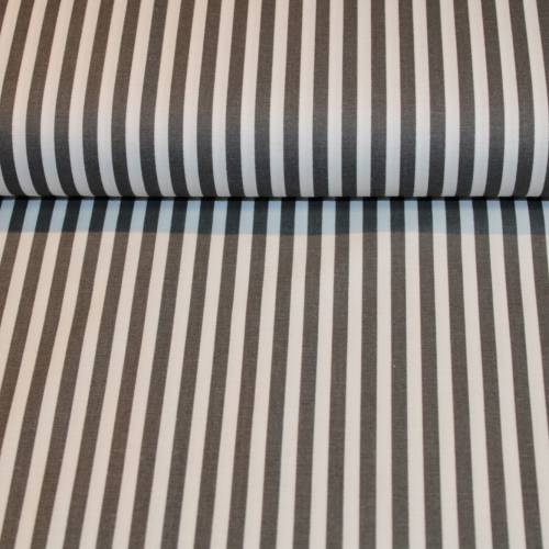 10,50 EUR/m Baumwollstoff Streifen dunkelgrau weiß 6mm Webware 100% Baumwolle
