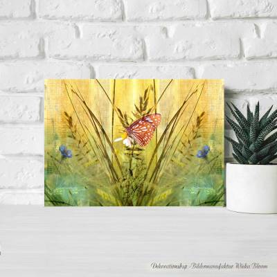 Schmetterling auf Blüte im Landhausstil DIGITALES BILD ZUM DOWNLOAD & DRUCKEN Printable Wanddeko Poster Geschenk
