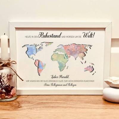 Personalisiertes Geldgeschenk zum Ruhestand – Abschiedsgeschenk Bilderrahmen für Kollegen & Kolleginnen
