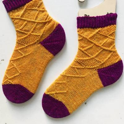 Strickanleitung Toe-up Socken, Euklid, Größe 36-43, mit Bumerangferse, PDF Anleitung mit Mustersatz