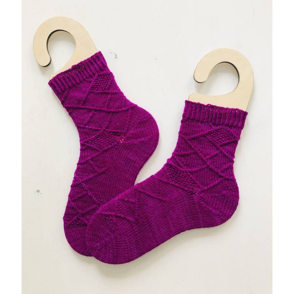 Strickanleitung Toe-up Socken, Euklid, Größe 36-43, mit Bumerangferse, PDF Anleitung mit Mustersatz Bild 2