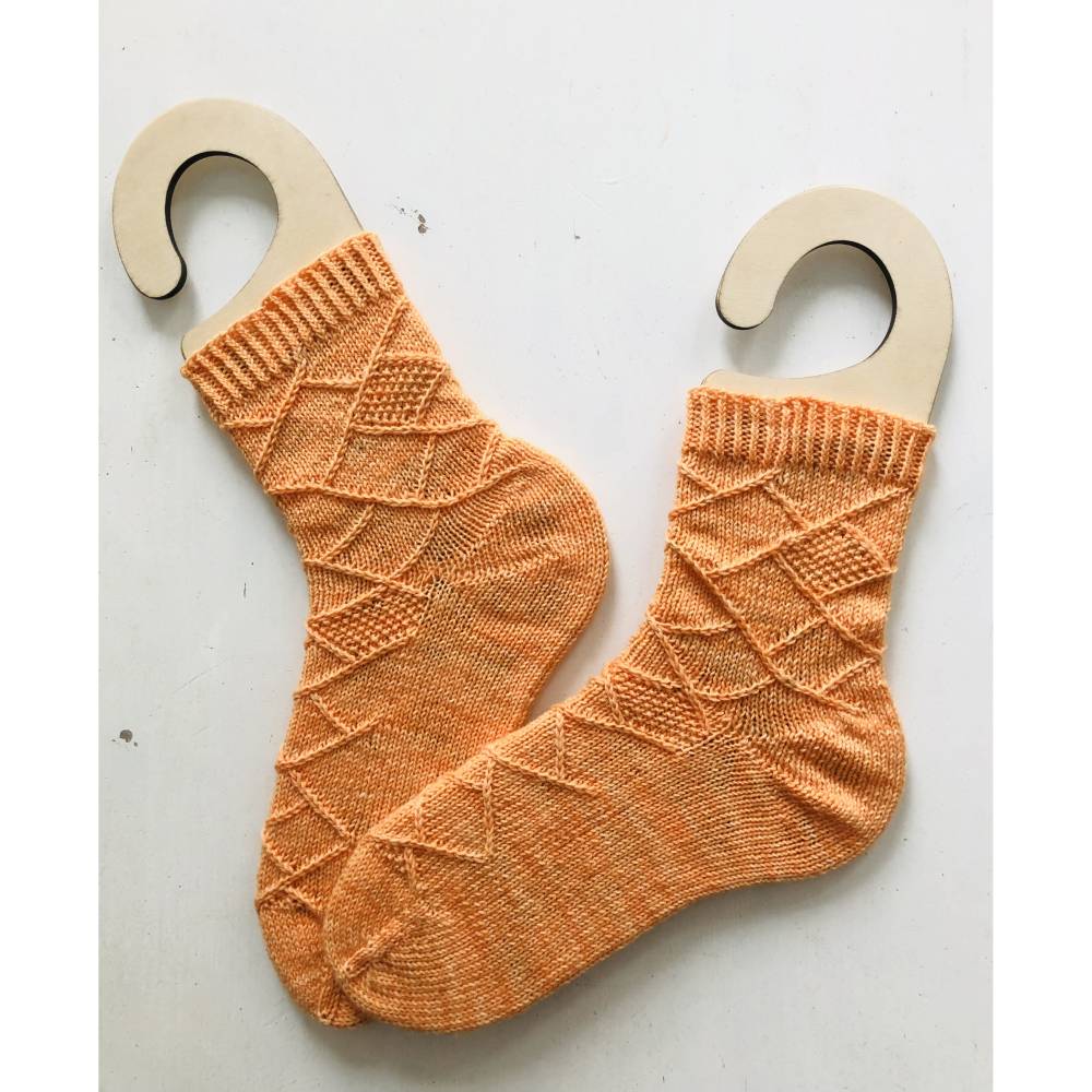 Strickanleitung Toe-up Socken, Euklid, Größe 36-43, mit Bumerangferse, PDF Anleitung mit Mustersatz Bild 3