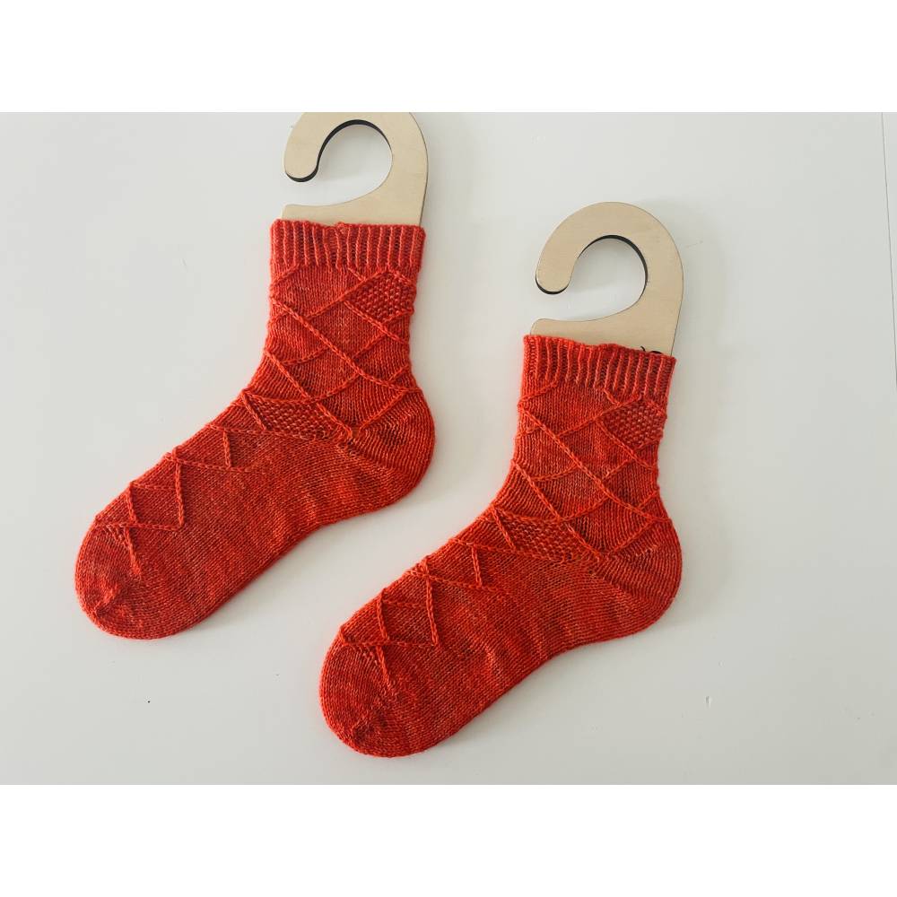 Strickanleitung Toe-up Socken, Euklid, Größe 36-43, mit Bumerangferse, PDF Anleitung mit Mustersatz Bild 4