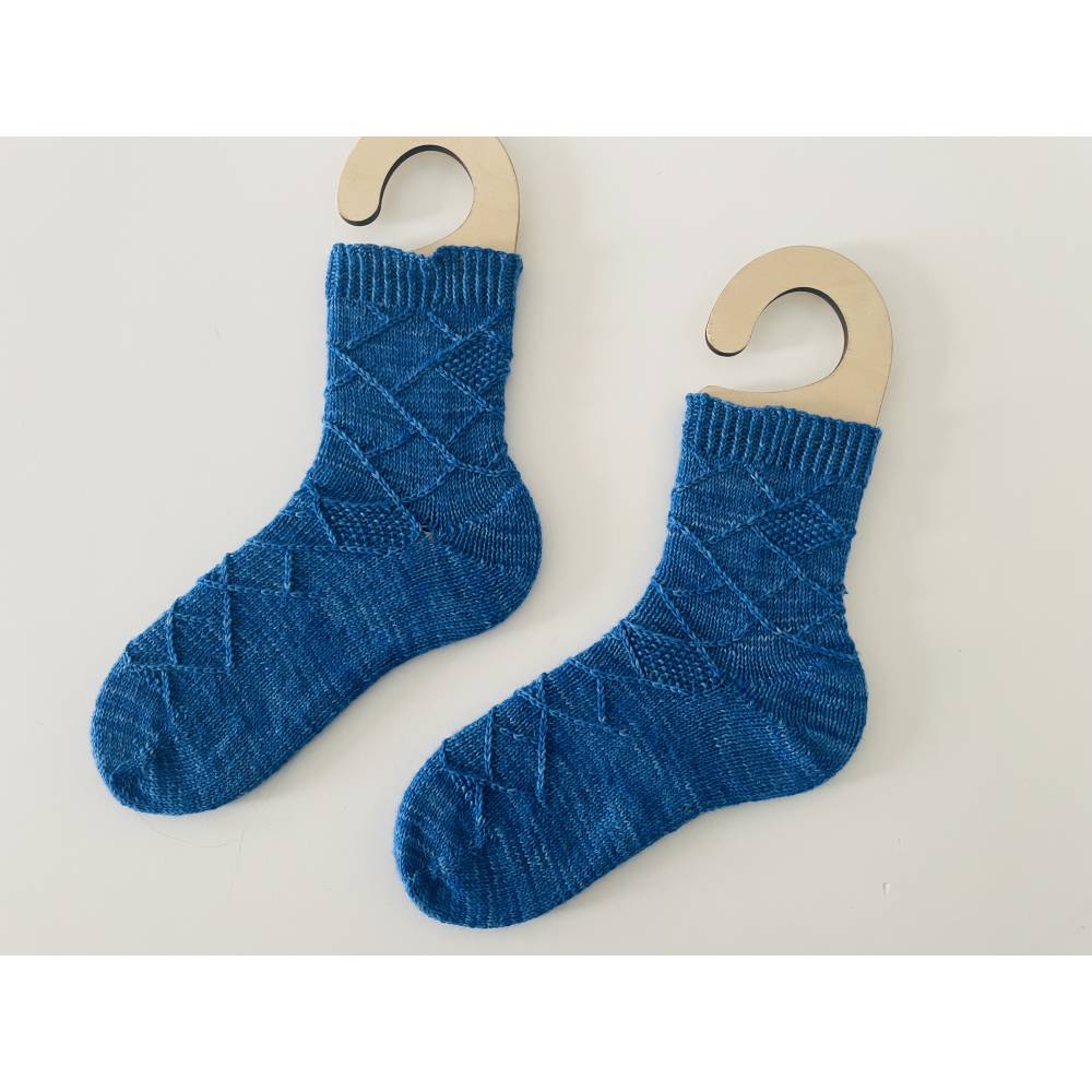Strickanleitung Toe-up Socken, Euklid, Größe 36-43, mit Bumerangferse, PDF Anleitung mit Mustersatz Bild 5