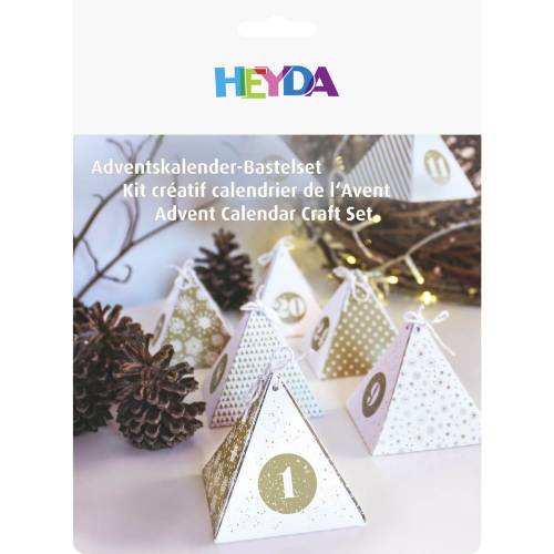 Adventskalender Set zum Basteln gold-weiß