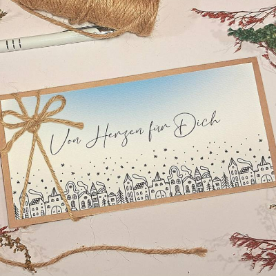 Weihnachtskarte – Handgefertigte Gutschein Verpackung für Weihnachten & Geldgeschenke