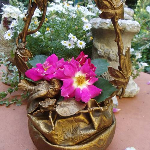 Vase Gefäß Tafelaufsatz Vogel Korb Topf