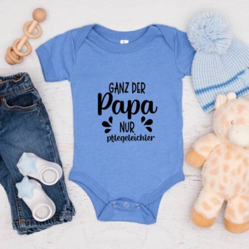 Babystrampler- Babybody - Schwangerschaft Verkündung- Bio Baumwolle- mit süßen Statement/ Motiv ,, Ganz der Papa'