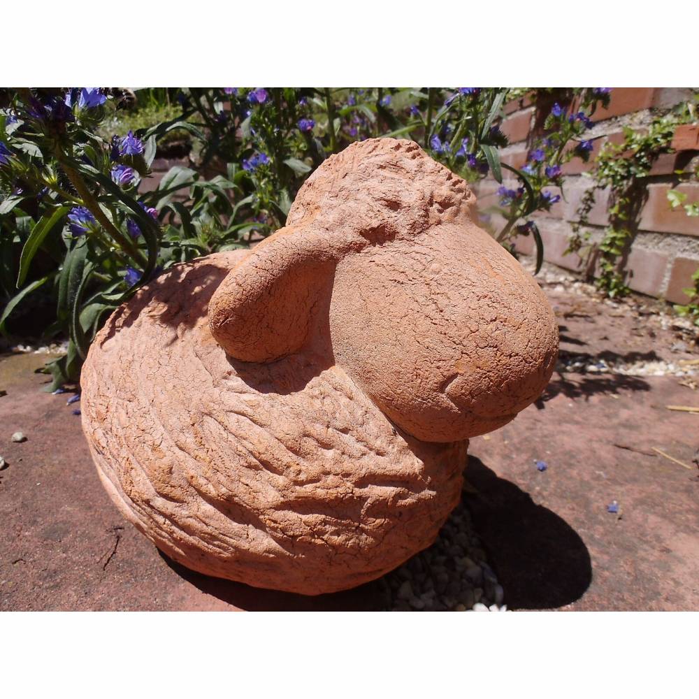 Wunderschönes Schaf Terrakotta Terracotta Handarbeit Garten Dekoration Terrasse Ton Figur Gartenfigur