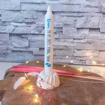 Geburtskerze personalisiert – Geschenk zur Geburt für Jungen & Mädchen