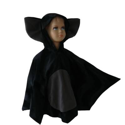 Fledermaus Halloween Fasching Kostüm Cape Poncho für Kleinkinder aus Fellimitat mit Kapuze