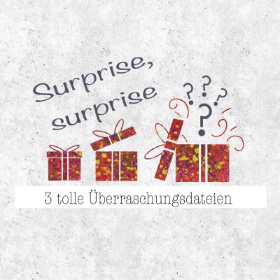 Überraschungsbox mit 3 Dateien - geeignet für Kinder von ca. 3 - 6 Jahren - Kinderdateien - Mithstoff -