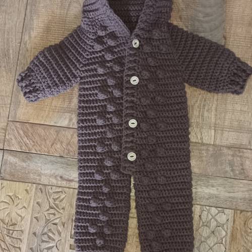 Gr. 50 Newborn Babyjumper Jumper Strampler Wolle Geschenk Geburt oder Taufe Babyshower Handmade gehäkelt