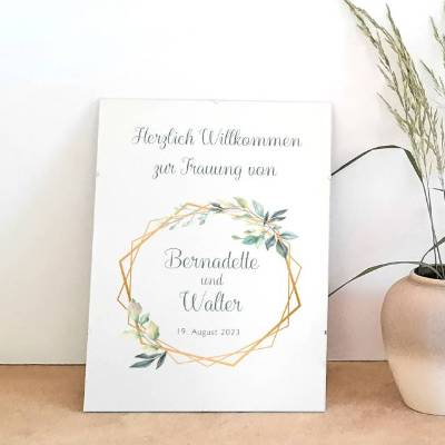 Wandbild Willkommensschild Design Bernadette