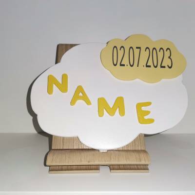 Wolke mit Namen und Datum