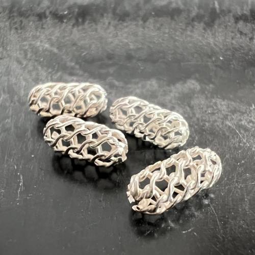 2 x Web Oliven aus 925-Silber - D9