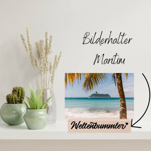 Bilderleiste  aus  Holz - perfekt für stilvolle Wohnungsdekoration und Fotoaufnahmen Maritim