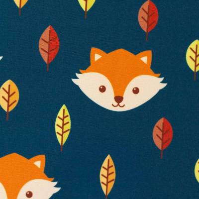 Softshell Fiete mit Fleece -  Abseite  Fuchs petrol Oeko-Tex Standard 100 ( 1m/16,50€ )