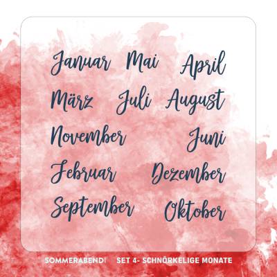 Clearstamp Set 4 - Schnörkelige Monate