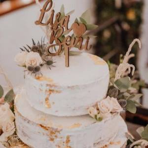 Caketopper personalisiert mit 2 Namen und Herz, Hochzeit, Wedding, Hochzeitstorte