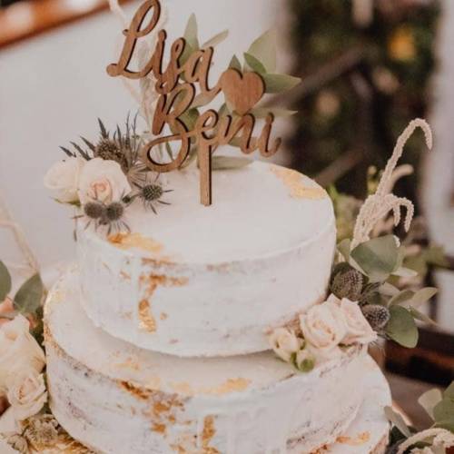 Caketopper personalisiert mit 2 Namen und Herz, Hochzeit, Wedding, Hochzeitstorte