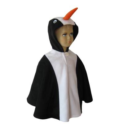 Pinguin Halloween Fasching Kostüm Cape Poncho für Kleinkinder – Fleece mit Kapuze