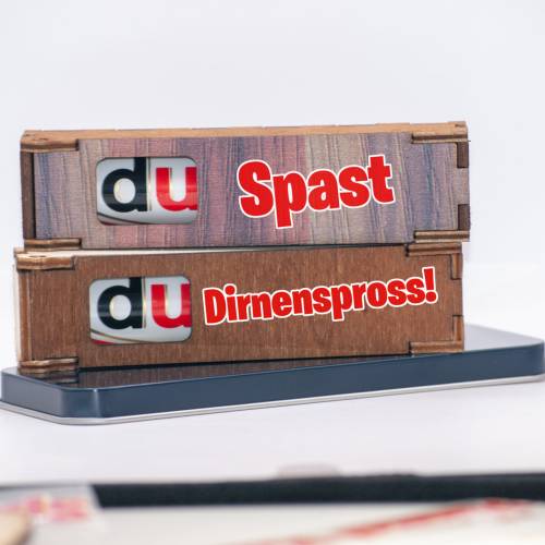 Bedruckte Schokoriegel Holzbox incl. Duplo / Assi Edition | kleines Mitbringsel | Geschenk Box