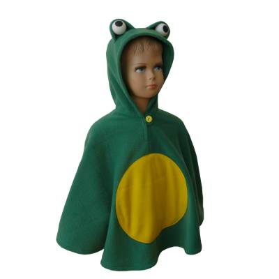 Frosch Halloween Fasching Kostüm Cape Poncho für Kleinkinder – Einheitsgröße mit Kapuze
