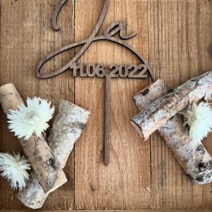 Caketopper personalisiert mit Datum, Hochzeit, Wedding, Hochzeitstorte verschiedene Farben und Größen