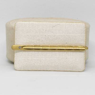 Schmale Krawattenklammer Krawattenhalter Krawattenspange Gold Farbe Kristall für Schlips Hochzeit Krawattenschmuck